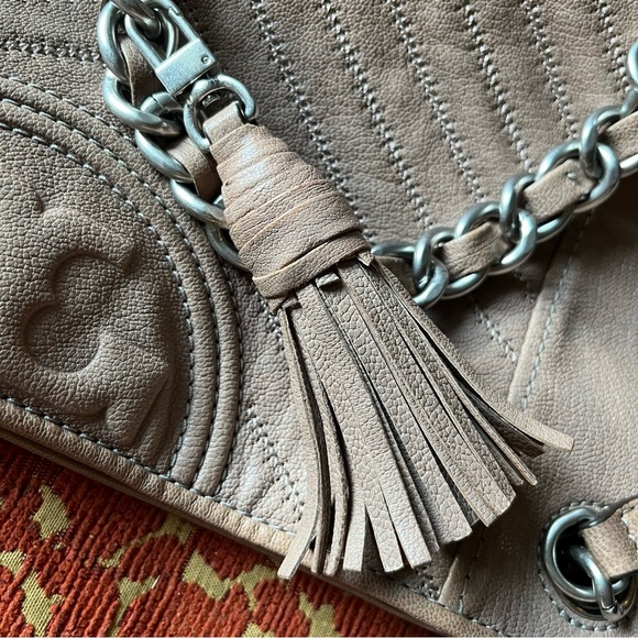 Tory Burch Fleming Tote in Neutral Distressed Leather - Picture 11 of 16